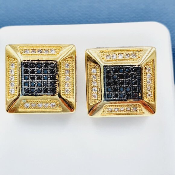 "14K Gold Plated Cubic Zircon Earrings, EVBRS702 - Picture 1 of 9